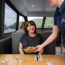 Blue Cod Tacos being served 